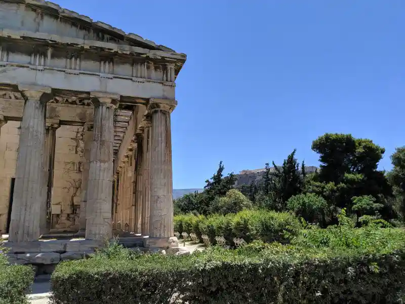 Temple of Hephaestus with view toward the Acropolis